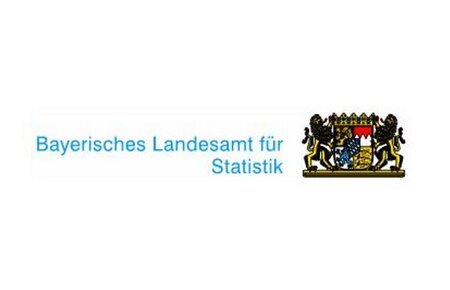 Logo des Bayerischen Landesamts für Statistik mit bayerischem Wappen rechts davon.