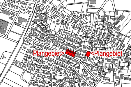 Karte von Buchdorf mit Plangebiet südl. Ortserweiterung
